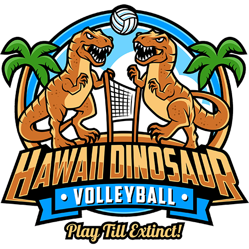 Hawaii Dinosaur Volleyball Logo